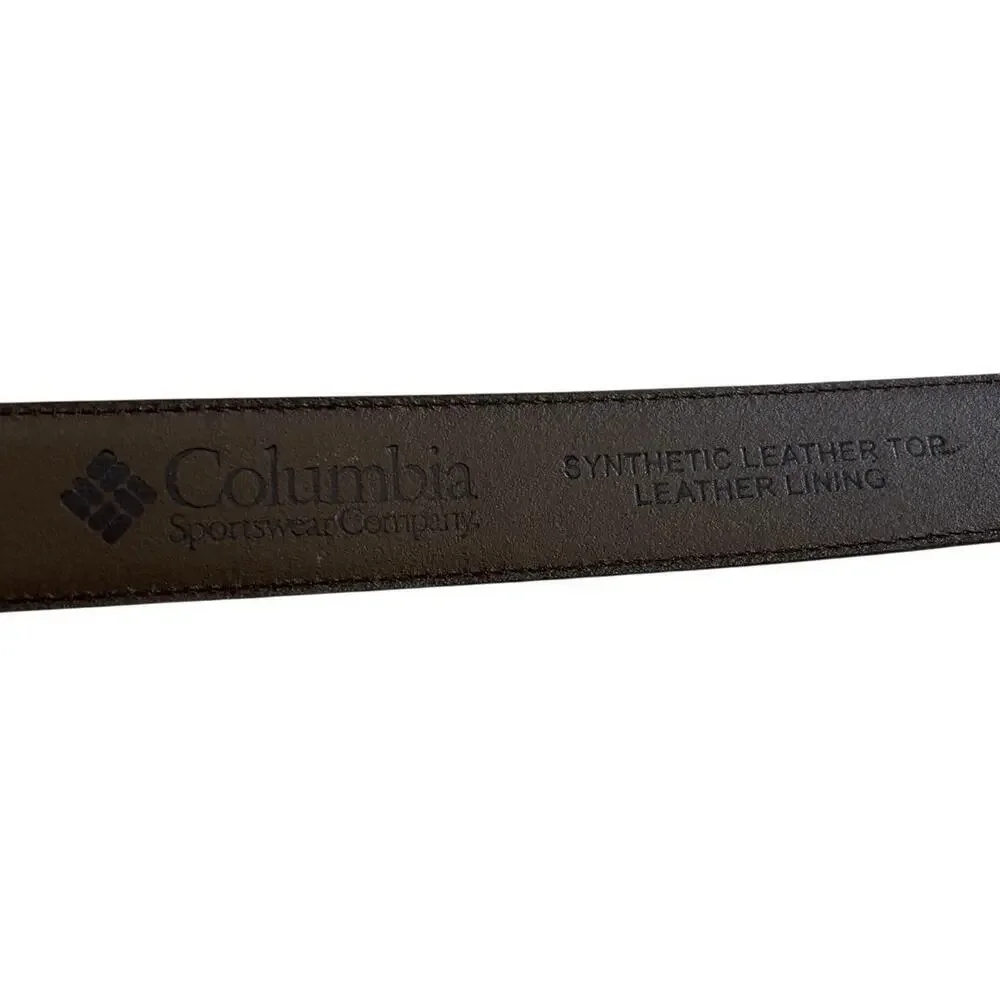Columbia Synthetic Leather Top Leather Lining Belt 54 Brown NWT 17C002L4